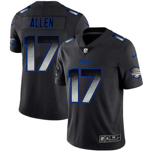 Men Buffalo Bills #17 Allen Nike Teams Black Smoke Fashion Limited NFL Jerseys